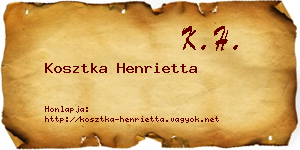 Kosztka Henrietta névjegykártya
