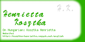 henrietta kosztka business card